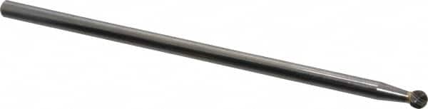 SGS Pro - 1/4" Cut Diam, 1/4" Shank Diam, Ball Head Single Cut Burr - Carbide, Radius End, 7/32" LOC - Benchmark Tooling