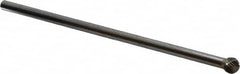 SGS Pro - 3/8" Cut Diam, 1/4" Shank Diam, Ball Head Single Cut Burr - Carbide, Radius End, 5/16" LOC - Benchmark Tooling