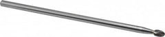 SGS Pro - 1/4" Cut Diam, 1/4" Shank Diam, Oval Head Single Cut Burr - Carbide, Radius End, 3/8" LOC - Benchmark Tooling