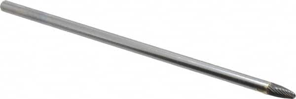 SGS Pro - 1/4" Cut Diam, 1/4" Shank Diam, Tree with Radius Head Single Cut Burr - Carbide, Radius End, 1/2" LOC - Benchmark Tooling