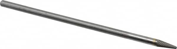 SGS Pro - 1/4" Cut Diam, 1/4" Shank Diam, Taper Head Single Cut Burr - Carbide, Radius End, 5/8" LOC - Benchmark Tooling