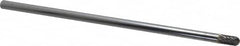 SGS Pro - 1/4" Cut Diam, 1/4" Shank Diam, Cylinder with Radius Head Double Cut Burr - Carbide, Radius End, 1/2" LOC - Benchmark Tooling