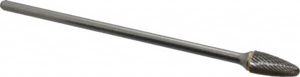 SGS Pro - 1/2" Cut Diam, 1/4" Shank Diam, Tree with Radius Head Double Cut Burr - Carbide, Radius End, 1" LOC - Benchmark Tooling