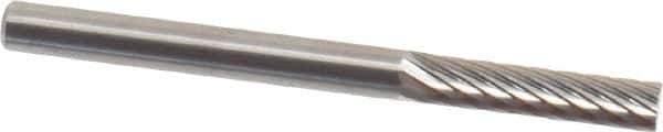 SGS Pro - 1/8" Cut Diam, 1/8" Shank Diam, Cylinder Head Single Cut Burr - Carbide, Flat End, 9/16" LOC, 1-1/2" OAL - Benchmark Tooling