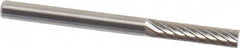 SGS Pro - 1/8" Cut Diam, 1/8" Shank Diam, Cylinder Head Single Cut Burr - Carbide, Flat End, 9/16" LOC, 1-1/2" OAL - Benchmark Tooling