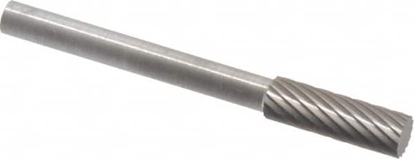 SGS Pro - 5/32" Cut Diam, 1/8" Shank Diam, Cylinder Head Single Cut Burr - Carbide, Flat End, 1/2" LOC - Benchmark Tooling