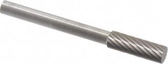 SGS Pro - 5/32" Cut Diam, 1/8" Shank Diam, Cylinder Head Single Cut Burr - Carbide, Flat End, 1/2" LOC - Benchmark Tooling