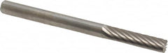 SGS Pro - 1/8" Cut Diam, 1/8" Shank Diam, Cylinder with End Cut Head Single Cut Burr - Carbide, End Cut End, 9/16" LOC - Benchmark Tooling