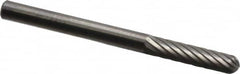 SGS Pro - 1/8" Cut Diam, 1/8" Shank Diam, Cylinder with Radius Head Single Cut Burr - Carbide, Radius End, 9/16" LOC, 1-1/2" OAL - Benchmark Tooling