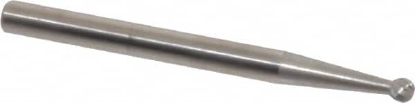SGS Pro - 3/32" Cut Diam, 1/8" Shank Diam, Ball Head Single Cut Burr - Carbide, Radius End, 3/32" LOC, 1-1/2" OAL - Benchmark Tooling