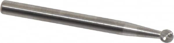SGS Pro - 1/8" Cut Diam, 1/8" Shank Diam, Ball Head Single Cut Burr - Carbide, Radius End, 1/8" LOC, 1-1/2" OAL - Benchmark Tooling