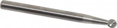 SGS Pro - 1/8" Cut Diam, 1/8" Shank Diam, Ball Head Single Cut Burr - Carbide, Radius End, 1/8" LOC, 1-1/2" OAL - Benchmark Tooling