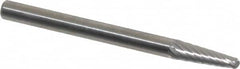 SGS Pro - 1/8" Cut Diam, 1/8" Shank Diam, Taper Head Single Cut Burr - Carbide, Radius End, 3/8" LOC, 1-1/2" OAL - Benchmark Tooling