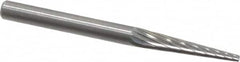 SGS Pro - 1/8" Cut Diam, 1/8" Shank Diam, Cone Head Single Cut Burr - Carbide, Point End, 5/8" LOC, 1-1/2" OAL - Benchmark Tooling