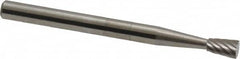 SGS Pro - 1/8" Cut Diam, 1/8" Shank Diam, Inverted Cone Head Single Cut Burr - Carbide, Flat End, 3/16" LOC, 1-1/2" OAL - Benchmark Tooling