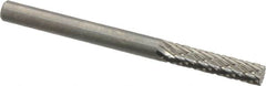 SGS Pro - 1/8" Cut Diam, 1/8" Shank Diam, Cylinder Head Double Cut Burr - Carbide, Flat End, 9/16" LOC, 1-1/2" OAL - Benchmark Tooling