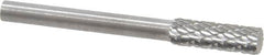 SGS Pro - 5/32" Cut Diam, 1/8" Shank Diam, Cylinder Head Double Cut Burr - Carbide, Flat End, 1/2" LOC - Benchmark Tooling