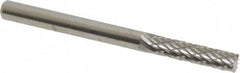 SGS Pro - 1/8" Cut Diam, 1/8" Shank Diam, Cylinder with End Cut Head Double Cut Burr - Carbide, End Cut End, 9/16" LOC, 1-1/2" OAL - Benchmark Tooling