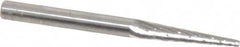 SGS Pro - 1/8" Cut Diam, 1/8" Shank Diam, Cone Head Double Cut Burr - Carbide, Point End, 5/8" LOC, 1-1/2" OAL - Benchmark Tooling
