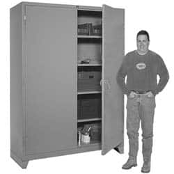 Lyon - 4 Shelf Locking Storage Cabinet - Steel, 60" Wide x 24" Deep x 82" High, Gray - Benchmark Tooling