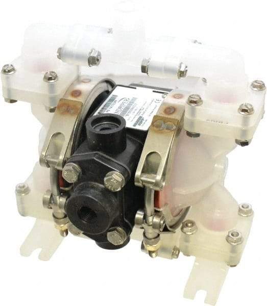 SandPIPER - 1/4" NPT, Nonmetallic, Air Operated Diaphragm Pump - Santoprene Diaphragm, Polypropylene Housing - Benchmark Tooling