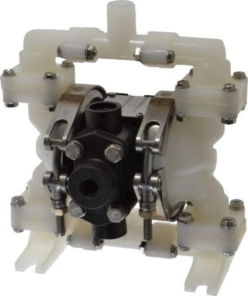 SandPIPER - 1/4" NPT, Nonmetallic, Air Operated Diaphragm Pump - PTFE Diaphragm, Kynar Housing - Benchmark Tooling