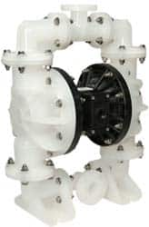 SandPIPER - 1-1/2" NPT, Nonmetallic, Air Operated Diaphragm Pump - PTFE Diaphragm, Polypropylene Housing - Benchmark Tooling