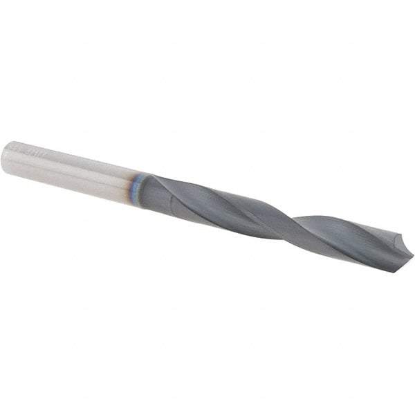 SGS - Letter F 118° Solid Carbide Jobber Drill - AlTiN Finish, Right Hand Cut, Spiral Flute, Straight Shank, 3-1/4" OAL, Four Facet Point - Benchmark Tooling