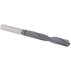 SGS - Letter F 118° Solid Carbide Jobber Drill - AlTiN Finish, Right Hand Cut, Spiral Flute, Straight Shank, 3-1/4" OAL, Four Facet Point - Benchmark Tooling