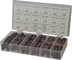 Merit Abrasives - 120 Piece Aluminum Oxide Cartridge Roll Set - 80 & 120 Grit, Includes 2 Mandrels - Benchmark Tooling