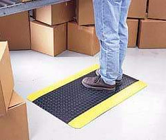 Wearwell - 12' Long x 3' Wide, Dry Environment, Anti-Fatigue Matting - Black, Vinyl with Vinyl Sponge Base, Beveled on 4 Sides - Benchmark Tooling