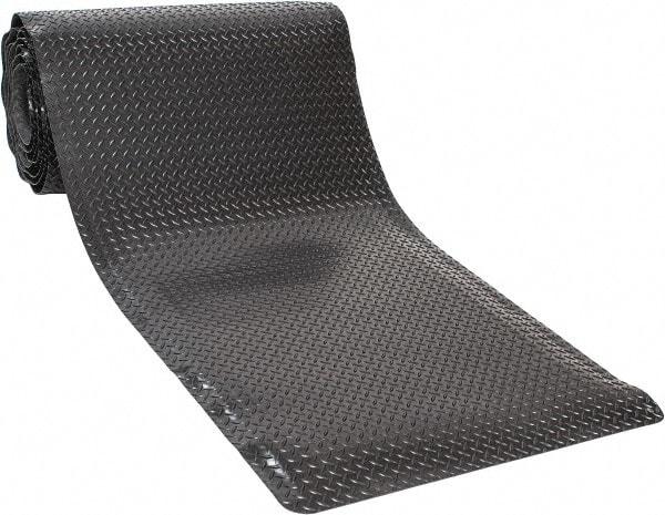 Wearwell - 30' Long x 3' Wide, Dry Environment, Anti-Fatigue Matting - Black, Vinyl with Nitrile Blend Base, Beveled on 4 Sides - Benchmark Tooling