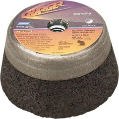 Norton - 4" Diam, 2" Overall Thickness, 16 Grit, Type 11 Tool & Cutter Grinding Wheel - Very Coarse Grade, Zirconia Alumina, Q Hardness, 9,070 RPM - Benchmark Tooling