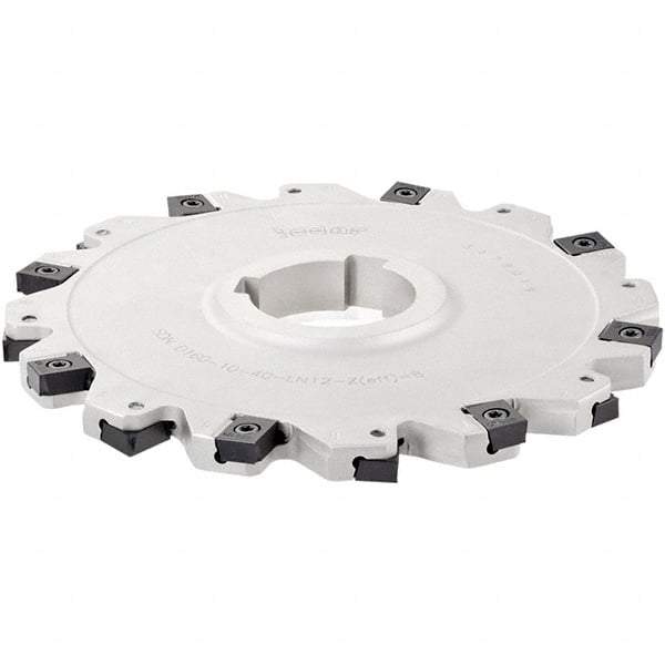 Iscar - Arbor Hole Connection, 2.38" Depth of Cut, 8" Cutter Diam, 2" Hole Diam, 10 Tooth Indexable Slotting Cutter - SDN-LN12 Toolholder, LNET Insert - Benchmark Tooling