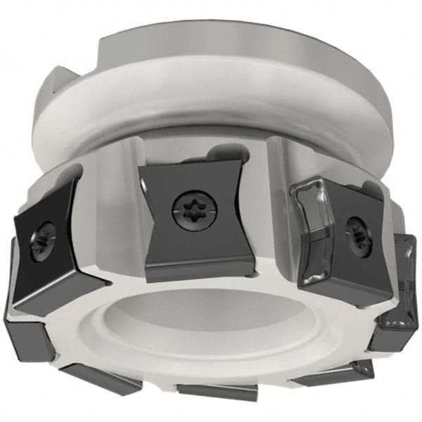Iscar - 11 Inserts, 6" Cut Diam, 2" Arbor Diam, 0.551" Max Depth of Cut, Indexable Square-Shoulder Face Mill - 0/90° Lead Angle, 2" High, LN.. 1506 Insert Compatibility, Series TangMill - Benchmark Tooling