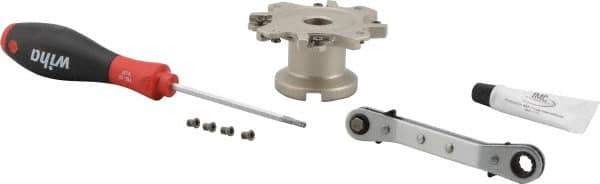 Iscar - Shell Mount A Connection, 0.88" Depth of Cut, 3" Cutter Diam, 3/4" Hole Diam, 8 Tooth Indexable Slotting Cutter - FDN-LN12 Toolholder, LNET Insert - Benchmark Tooling