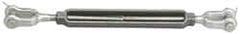 Value Collection - 5,200 Lb Load Limit, 3/4" Thread Diam, 6" Take Up, Stainless Steel Jaw & Jaw Turnbuckle - 8-1/8" Body Length, 1-1/16" Neck Length, 17" Closed Length - Benchmark Tooling