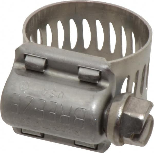 IDEAL TRIDON - SAE Size 06, 7/16 to 25/32" Diam, Stainless Steel MS Series MIL-Spec Worm Drive Clamp - 1/2" Wide, Material Grade 300 SERIES, Series MS Mil Spec - Benchmark Tooling