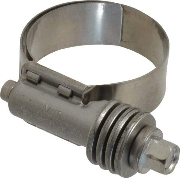 IDEAL TRIDON - Stainless Steel Auto-Adjustable Worm Drive Clamp - 1/2" Wide x 1/2" Thick, 13/16" Hose, 13/16 to 1-1/2" Diam - Benchmark Tooling