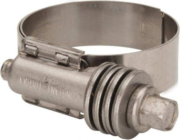 IDEAL TRIDON - Stainless Steel Auto-Adjustable Worm Drive Clamp - 1/2" Wide x 1/2" Thick, 13/16" Hose, 13/16 to 1-3/4" Diam - Benchmark Tooling