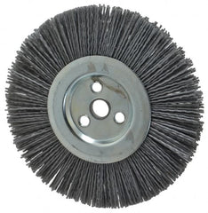 Dico - 6" OD, 5/8" Arbor Hole, Crimped Nylon Wheel Brush - 3/8" Face Width - Benchmark Tooling