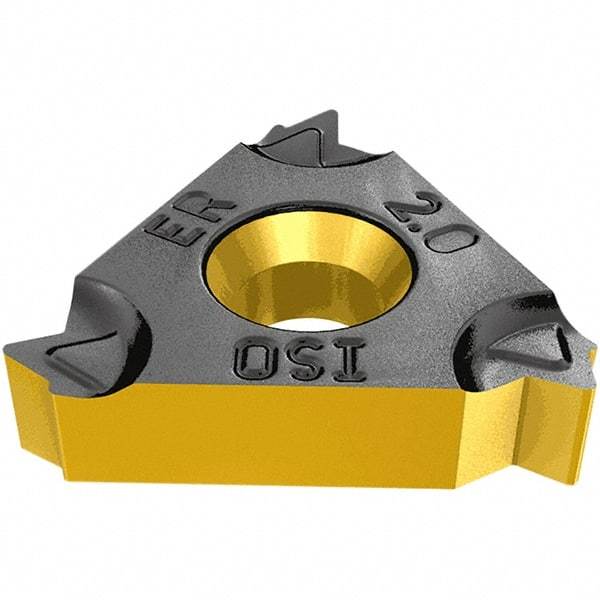 Iscar - 16ERM External Right Hand ISO Laydown Threading Insert - Grade IC908, TiAlN Coated Carbide, 9.53mm Inscribed Circle - Benchmark Tooling