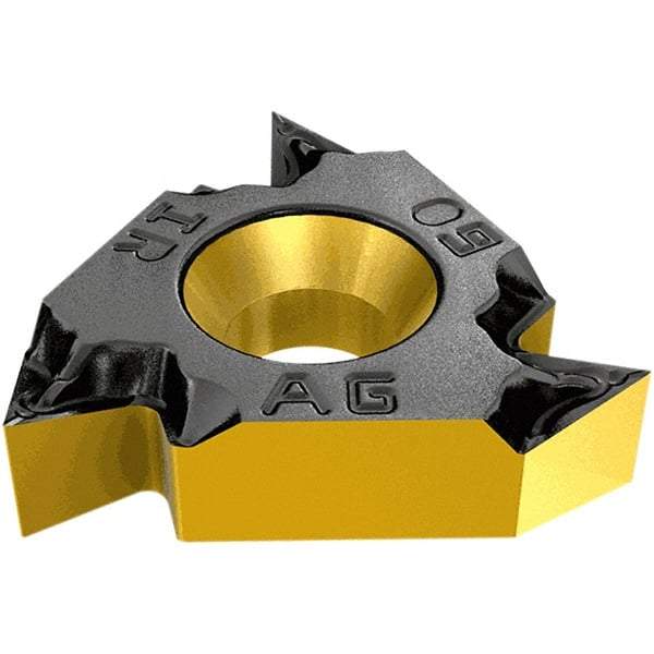 Iscar - 16IR Internal Right Hand 16 Partial Profile 60° Laydown Threading Insert - Grade IC228, TiCN/TiN Coated Carbide, 9.52mm Inscribed Circle - Benchmark Tooling