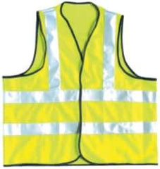 OccuNomix - Size 3XL High Visibility Yellow Solid General Purpose Vest - 52 to 54" Chest, ANSI 107-2015, Hook & Loop Closure, Polyester - Benchmark Tooling