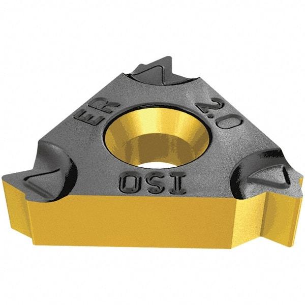 Iscar - 16EL External Left Hand ISO Laydown Threading Insert - Grade IC250, TiCN/TiN Coated Carbide, 9.53mm Inscribed Circle - Benchmark Tooling