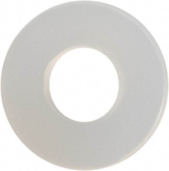 Made in USA - #4 Screw, Grade 6/6 Nylon Standard Flat Washer - 0.12" ID x 0.28" OD, 0.031" Thick, Plain Finish - Benchmark Tooling