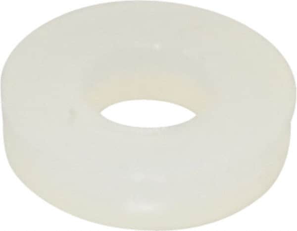 Made in USA - #5 Screw, Grade 6/6 Nylon Standard Flat Washer - 0.13" ID x 0.285" OD, 0.062" Thick, Plain Finish - Benchmark Tooling