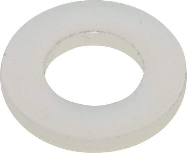 Made in USA - #12 Screw, Grade 6/6 Nylon Standard Flat Washer - 0.252" ID x 0.472" OD, 0.062" Thick, Plain Finish - Benchmark Tooling