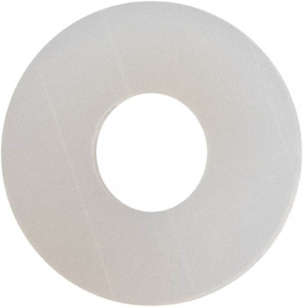 Made in USA - #3 Screw, Grade 6/6 Nylon Standard Flat Washer - 0.109" ID x 0.312" OD, 0.031" Thick, Plain Finish - Benchmark Tooling