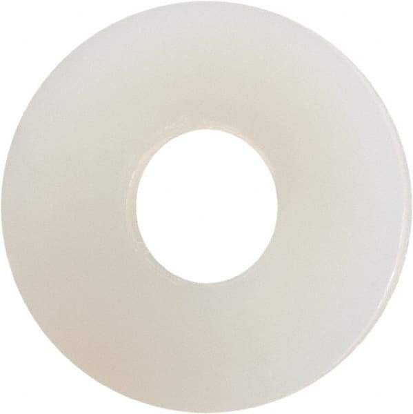 Made in USA - #5 Screw, Grade 6/6 Nylon Standard Flat Washer - 0.141" ID x 0.406" OD, 0.04" Thick, Plain Finish - Benchmark Tooling
